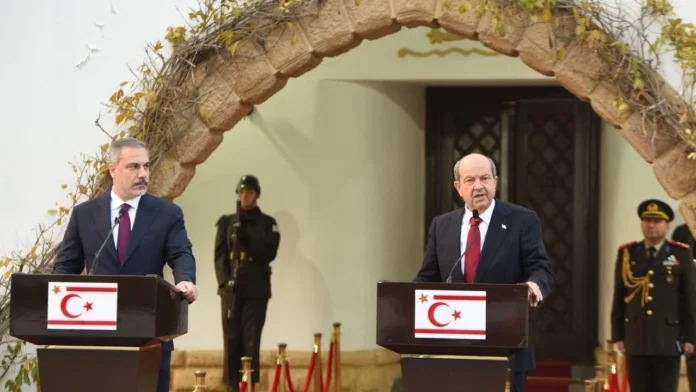 Tatar, Fidan ortak basın toplantısı… “Kimse KKTC’den vazgeçemez”