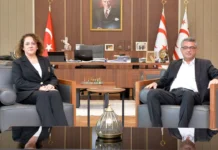 Erhürman, KKTC Bakü Temsilcisi Ufuk Arca Turganer ile görüştü