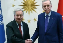 Recep Tayyip Erdoğan, BM Genel Sekreteri Guterres’i Beştepe’de kabul etti