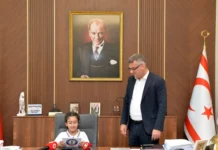 Cumhurbaşkanı Tufan Erhürman’ın koltuğuna Masal Şevki oturdu