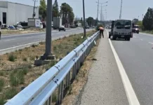 Lefkoşa-Güzelyurt ana yolunda oto korkuluk çakım işleri başladı