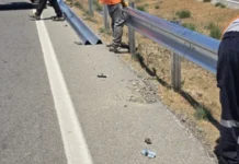 Arıklı, Lefkoşa-Güzelyurt anayolundaki oto korkuluk çalışmalarını inceledi